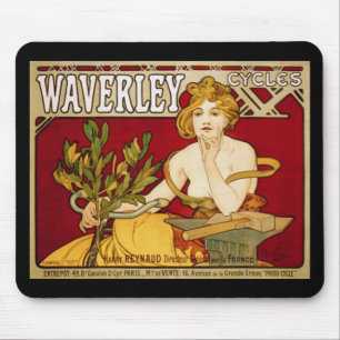 Waverley Cycles - Art Nouveau - Alphonse Mucha Mouse Pad