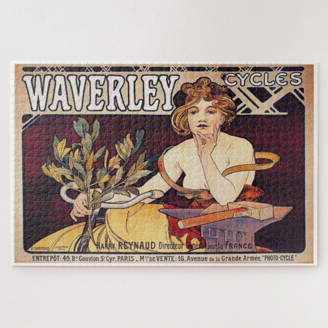 Waverley Cycles by Alphonse Mucha  Jigsaw Puzzle (Horizontal)