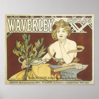 Wavery Cycles Vintage Ad Poster