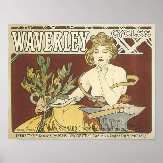 Wavery Cycles Vintage Ad Poster (Front)