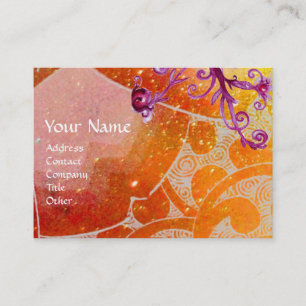 WAVES 2,bright vibrant yellow brown purple blue Business Card