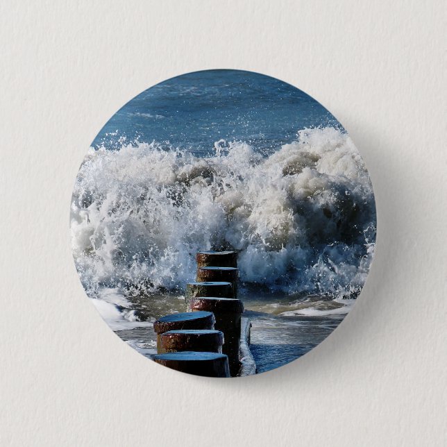 WAVES 6 CM ROUND BADGE (Front)