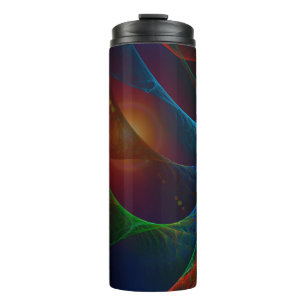 Waves Abstract Flame Fractal 3D Thermal Tumbler