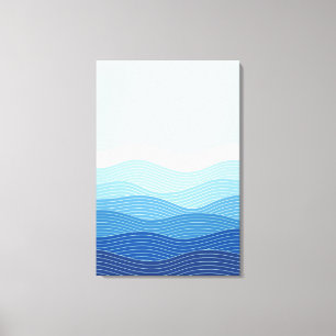 Waves Abstract Minimalist Composition Canvas Print