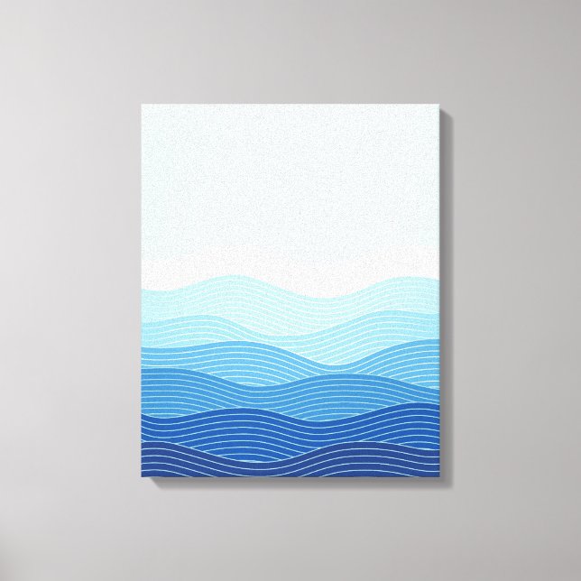 Waves Abstract Minimalist Composition Canvas Print (Front)