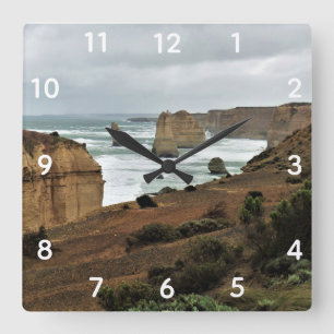 Waves Against Time – Great Ocean Road Square Wall Clock