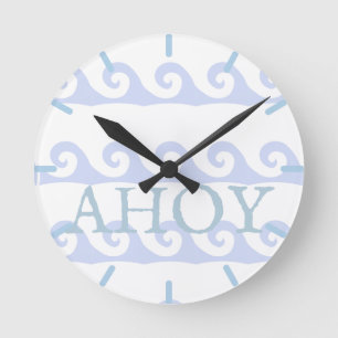 Waves Ahoy Custom Round Clock