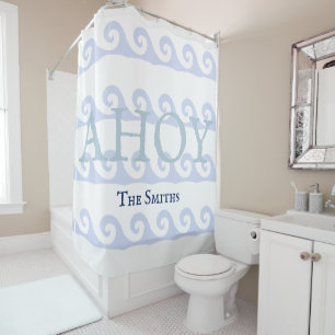 Waves Ahoy Custom Shower Curtain