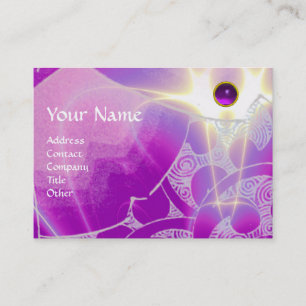 WAVES AMETHYST MONOGRAM,bright light purple Business Card
