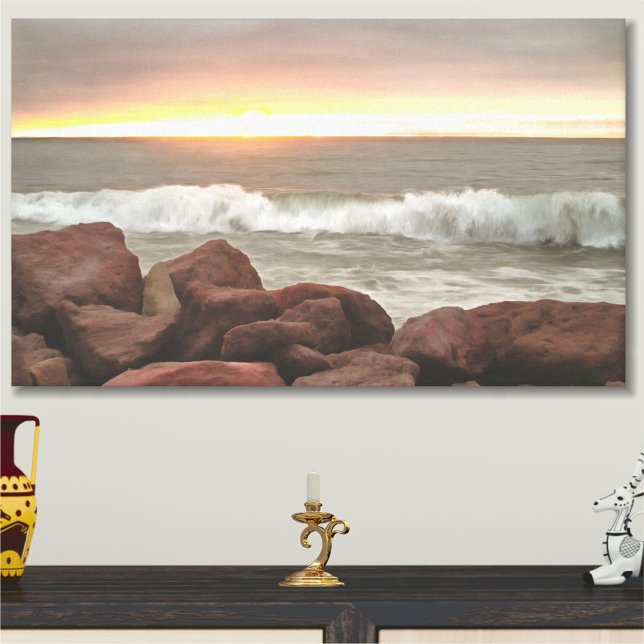 Waves and Boulders 0893 Art Canvas Print (Creator Uploaded)