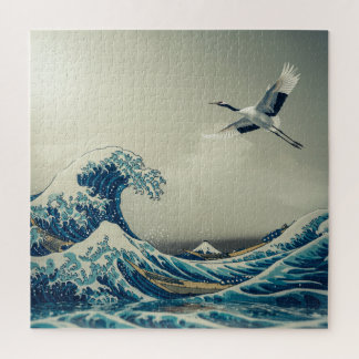 Waves and Crane – A Dreamlike Ukiyo-e Vision　 Jigsaw Puzzle