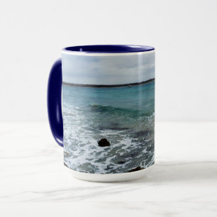 Waves And Fishing Boats On The Ocean, Mug