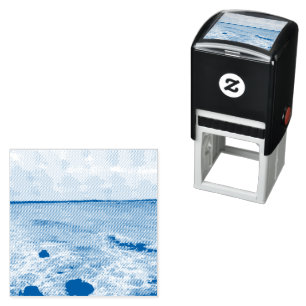 Waves And Fishing Boats On The Ocean,  Self-inking Stamp