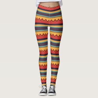 Waves and stripes pattern leggings