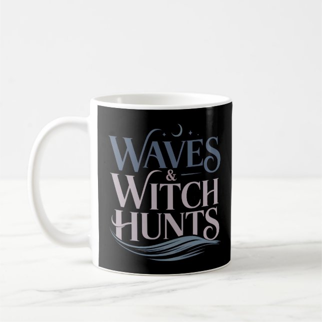 Waves and Witch Hunts Fantasy Bookish Coffee Mug (Left)