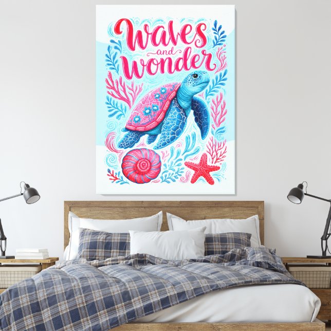 Waves and Wonder Canvas Print (Insitu(Bedroom))
