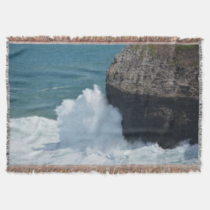 Waves at Kilauea in Hawaii Throw Blanket