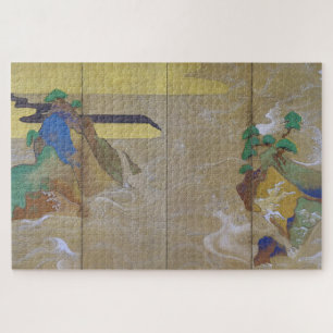 Waves at Matsushima (Left), Tawaraya Sotatsu Jigsaw Puzzle