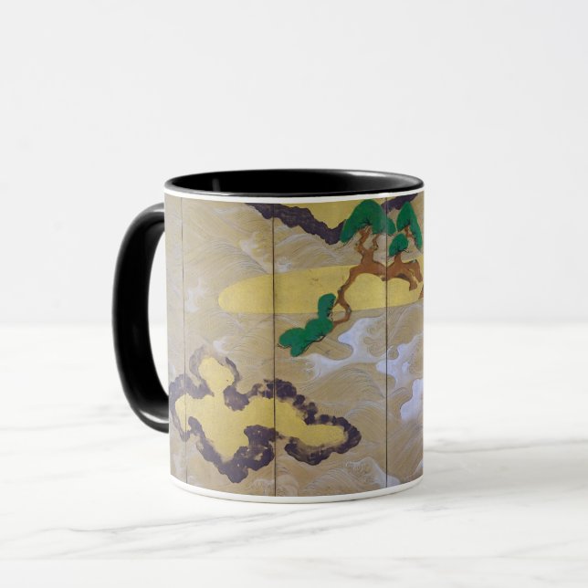 Waves at Matsushima (Right), Tawaraya Sotatsu Mug (Front Left)