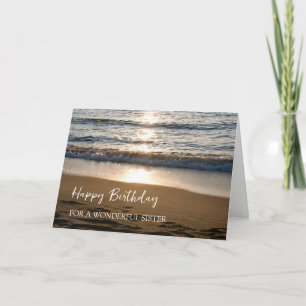 Waves at Sunset Beach Sister Birthday Card
