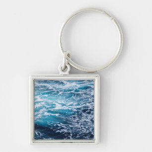 Waves Blue Ocean Summer Beach Key Ring