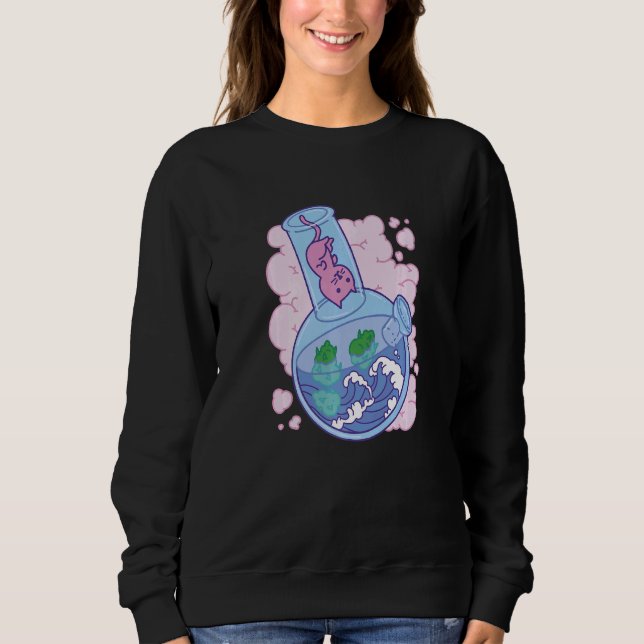 Waves Bong joint Cat   Sweatshirt (Front)
