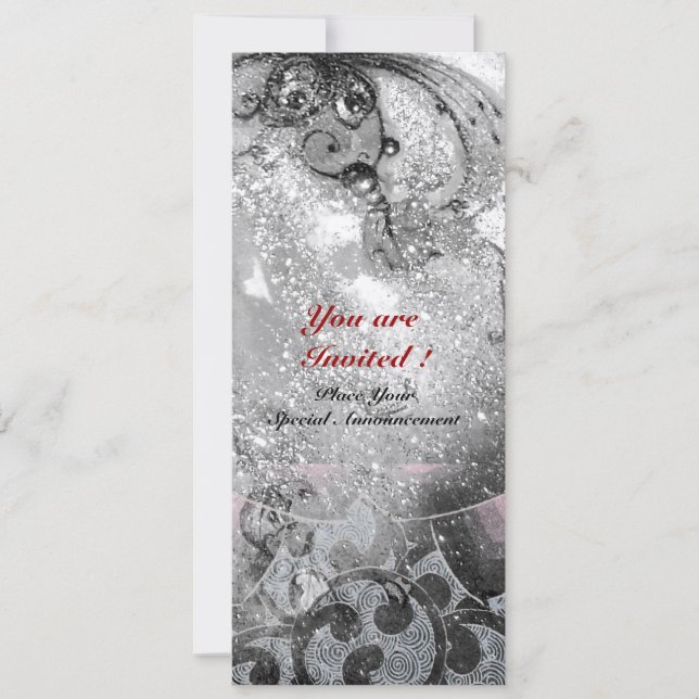 WAVES bright champagne metallic,  black,  sparkles Invitation (Front)