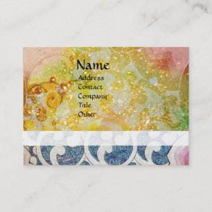 WAVES ,bright ,vibrant ,yellow ,blue gold sparkle Business Card