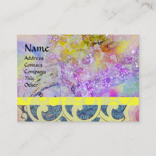 WAVES bright ,vibrant ,yellow ,blue purple sparkle Business Card