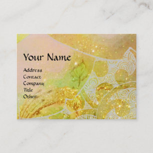 WAVES , bright vibrant yellow blue sparkles Business Card