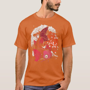 Waves Cherry Blossom Taisho Sanke Sakura Fish Koi T-Shirt