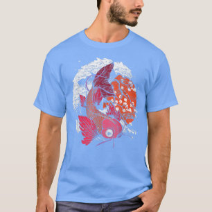 Waves Cherry Blossom Taisho Sanke Sakura Fish Koi T-Shirt
