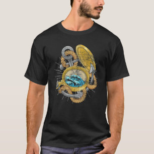 Waves Compass Anchor Sailor Nautical Skipper Saili T-Shirt