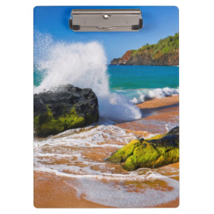 Waves crash on the beach, Hawaii Clipboard