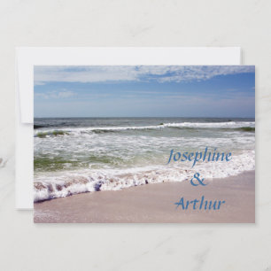 Waves Crash on the Sandy Beach Invitation