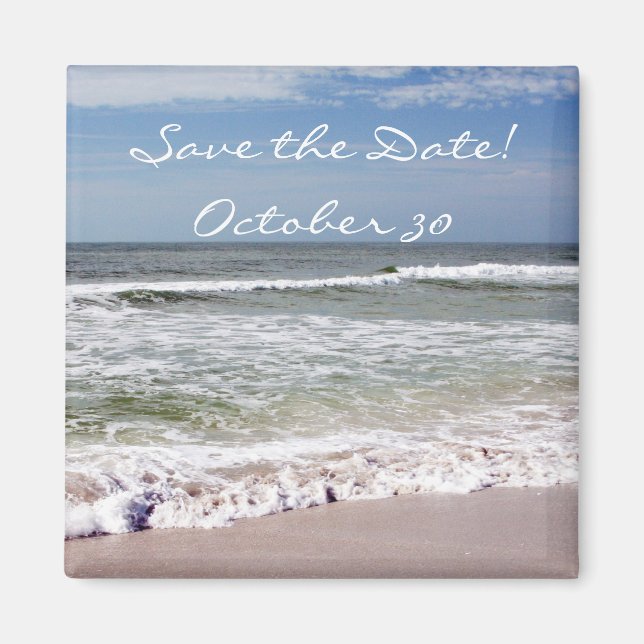 Waves Crash on the Sandy Beach Magnet (Front)