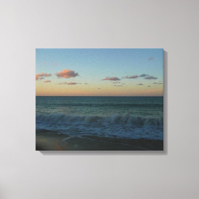 Waves Crashing at Sunset Beach Landscape Canvas Print (Front)