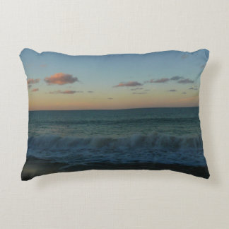Waves Crashing at Sunset Beach Landscape Decorative Cushion