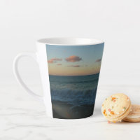 Waves Crashing at Sunset Beach Landscape