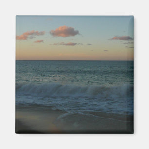 Waves Crashing at Sunset Beach Landscape Magnet