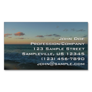 Waves Crashing at Sunset Beach Landscape Magnetic Business Card