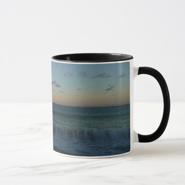 Waves Crashing at Sunset Beach Landscape Mug (Right)