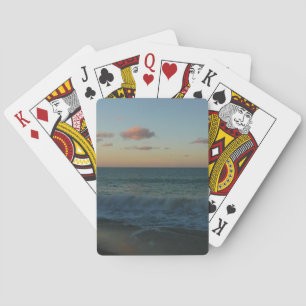 Waves Crashing at Sunset Beach Landscape Playing Cards