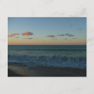Waves Crashing at Sunset Beach Landscape Postcard