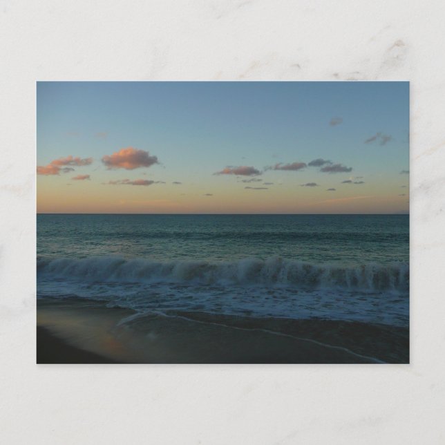 Waves Crashing at Sunset Beach Landscape Postcard (Front)