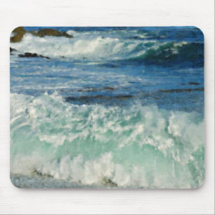 Waves Crashing Big Sur California Painted Mouse Pad
