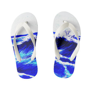 waves crashing kid's jandals
