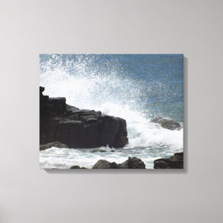 Waves Crashing on Rocks Canvas Print