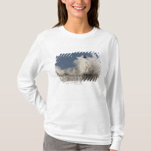 Waves Crashing Up Against A Lighthouse T-Shirt