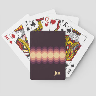 Waves design in beige, pink and purple playing cards